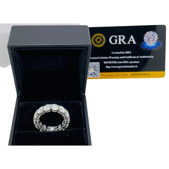 7 Ct Moissanite Diamond Eternity Ring Wedding Anniversary Band 5mm Iced Out - Picture 7 of 12